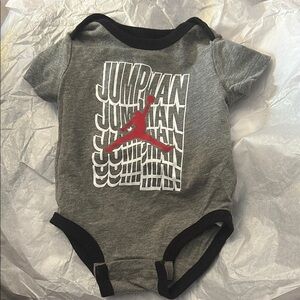 Nike Jumpman Baby Onesie - Gray and Black